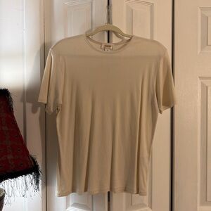 Talbots Cream Short-Sleeve Crewneck Men's T-Shirt